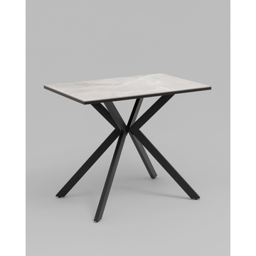 Стол Мармер мини нераскладной 90х60х75 см, столешница IT.MID.GRAY, подстолье металл черный