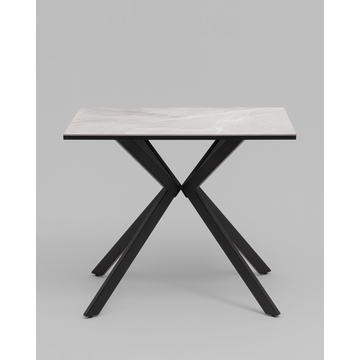 Стол Мармер мини нераскладной 90х60х75 см, столешница IT.MID.GRAY, подстолье металл черный