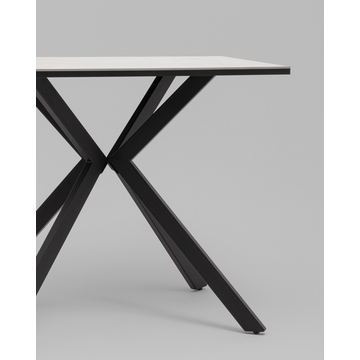 Стол Мармер мини нераскладной 90х60х75 см, столешница IT.MID.GRAY, подстолье металл черный