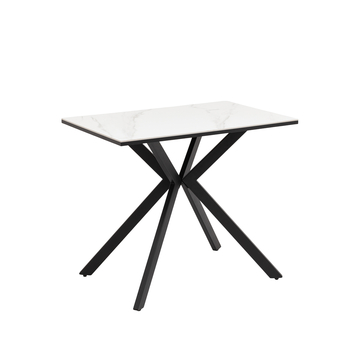 Стол Мармер мини нераскладной 90х60х75 см, столешница IT.MID.GRAY, подстолье металл черный