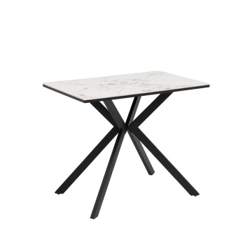 Стол Мармер мини нераскладной 90х60х75 см, столешница IT.MID.GRAY, подстолье металл черный