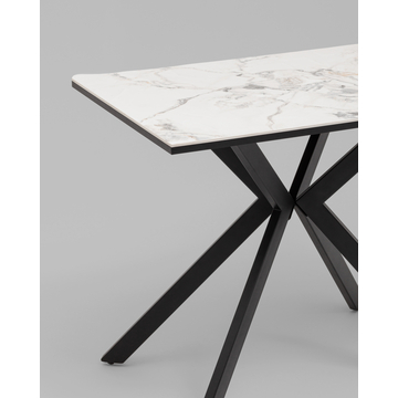 Стол Мармер мини нераскладной 90х60х75 см, GOLD JADE, подстолье металл черный