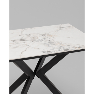 Стол Мармер мини нераскладной 90х60х75 см, GOLD JADE, подстолье металл черный