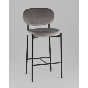 Стул полубарный Бриф VD велюр серый