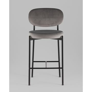 Стул полубарный Бриф VD велюр серый