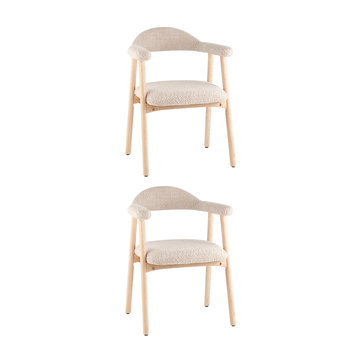Стул обеденный Shredo бежевый шенилл светлое дерево 2 шт.