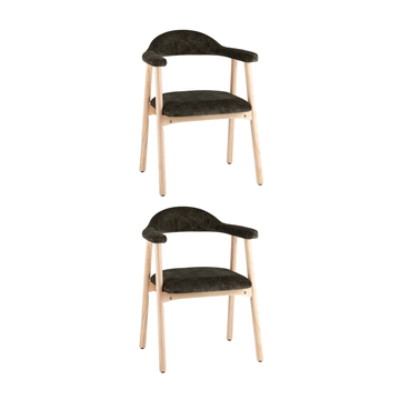 Стул обеденный Shredo темно-зеленый шенилл светлое дерево 2 шт.