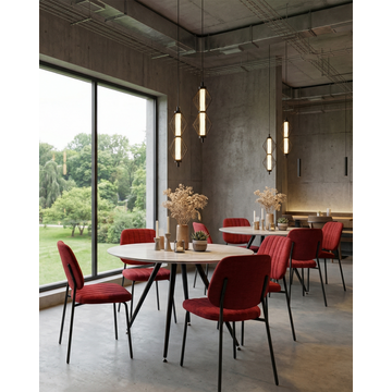 Стол Ники круглый столешница керамика Italian light grey 800