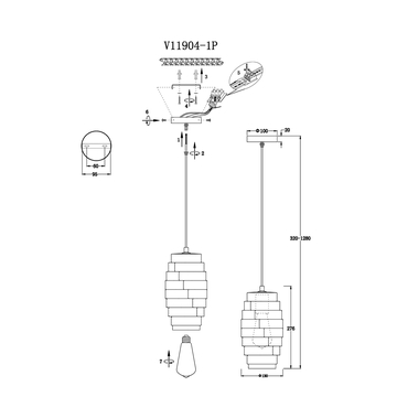 Светильник подвесной Moderli V11904-1P Daphne