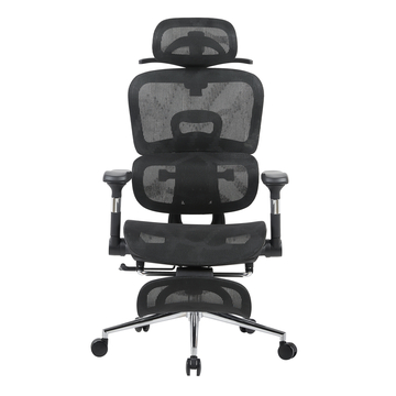 Кресло офисное TopChairs Stich с оттоманкой черный