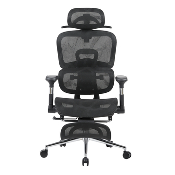 Кресло офисное TopChairs Stich с оттоманкой черный