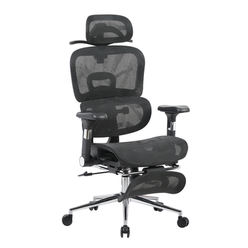 Кресло офисное TopChairs Stich с оттоманкой черный
