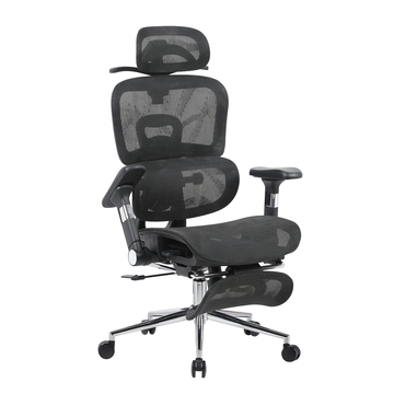 Кресло офисное TopChairs Stich с оттоманкой черный
