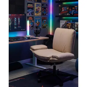 Кресло офисное TopChairs Foldo с откидными подлокотниками бежевое