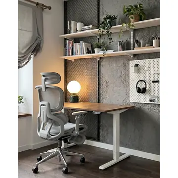Кресло офисное TopChairs Prodigy с оттоманкой серый