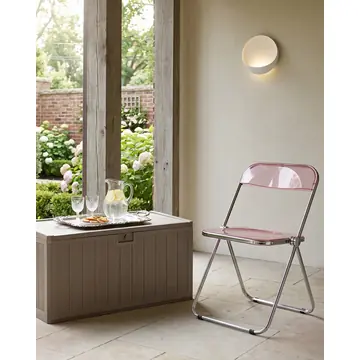 Стул Fold Pink складной розовый прозрачный пластиковый