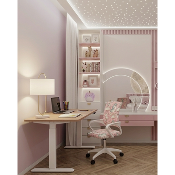 Кресло компьютерное детское TopChairs Simple SN Junior принт Unicorns пластик белый