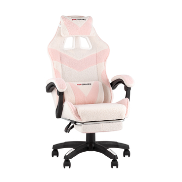 Кресло спортивное TopChairs MG-7019 букле бело-розовый