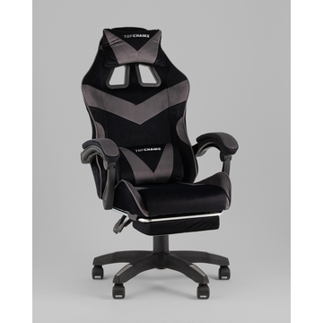 Кресло спортивное TopChairs MG-7019 велюр черно-серый