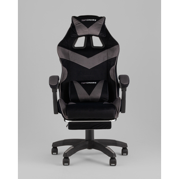 Кресло спортивное TopChairs MG-7019 велюр черно-серый
