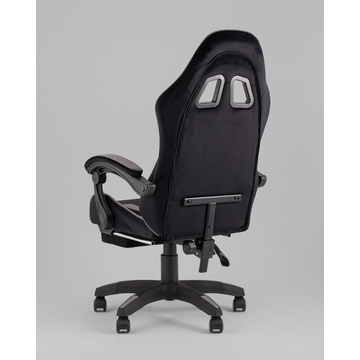 Кресло спортивное TopChairs MG-7019 велюр черно-серый