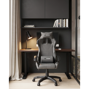 Кресло спортивное TopChairs Wyvern серо-черный