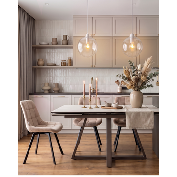 Стол Керас 120-180/80/75, столешница керамика Carmen light grey