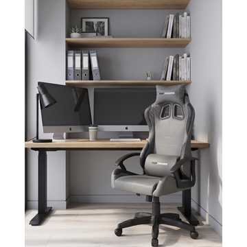 Кресло спортивное TopChairs Wyvern серо-черный