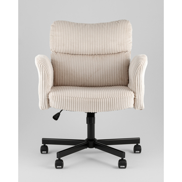 Кресло офисное TopChairs 6187 с откидными подлокотниками кремовый