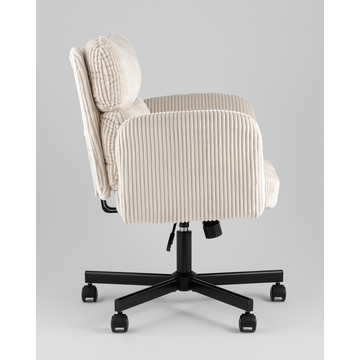 Кресло офисное TopChairs 6187 с откидными подлокотниками кремовый