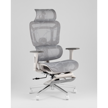 Кресло офисное TopChairs Nimbus белая сетка белый пластик