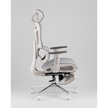 Кресло офисное TopChairs Nimbus белая сетка белый пластик