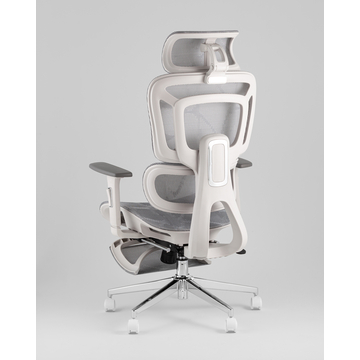 Кресло офисное TopChairs Nimbus белая сетка белый пластик
