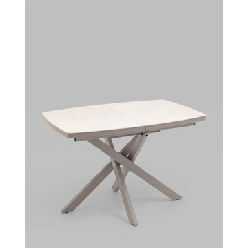 Стол Стейси 110/800/750 столешница керамика Carmen light grey, подстолье подстолье металл латте