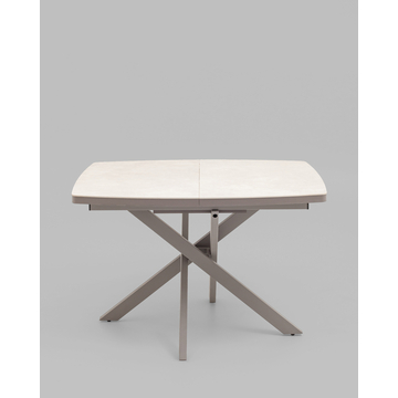 Стол Стейси 110/800/750 столешница керамика Carmen light grey, подстолье подстолье металл латте