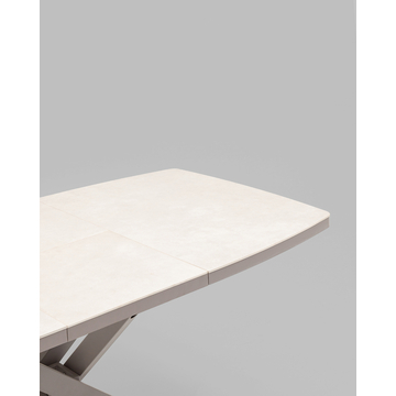 Стол Стейси 110/800/750 столешница керамика Carmen light grey, подстолье подстолье металл латте