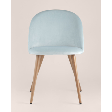 Обеденная группа стол Target 80*80, 4 стула Лион велюр пыльно-голубой