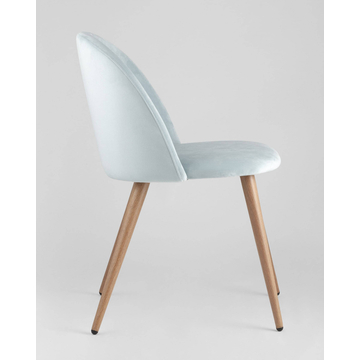 Обеденная группа стол Target 80*80, 4 стула Лион велюр пыльно-голубой