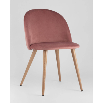 Обеденная группа стол Target 80*80, 4 стула Лион велюр с ромбами розовый