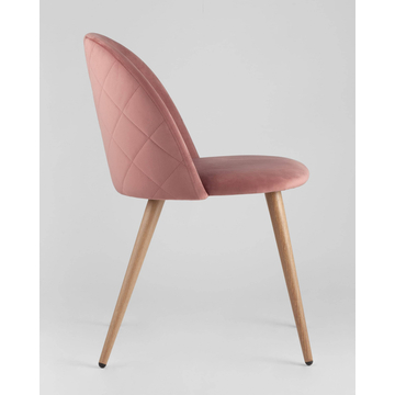 Обеденная группа стол Target 80*80, 4 стула Лион велюр с ромбами розовый