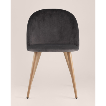 Обеденная группа стол Target 80*80, 4 стула Лион велюр с ромбами серый