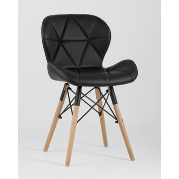 Обеденная группа стол Target 80*80, 4 стула Бон экокожа черный