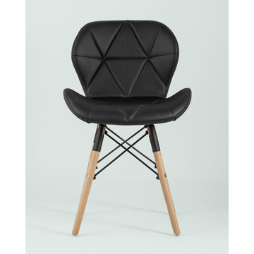 Обеденная группа стол Target 80*80, 4 стула Бон экокожа черный