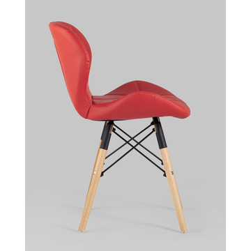 Обеденная группа стол Target 80*80, 4 стула Бон экокожа красный