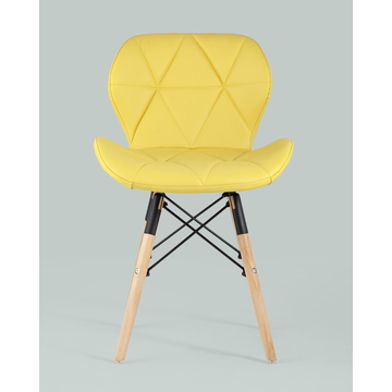 Обеденная группа стол Target 80*80, 4 стула Бон экокожа желтый