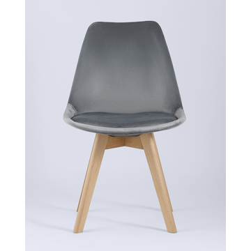 Обеденная группа стол Target 80*80, 4 стула FRANKFURT велюр серый