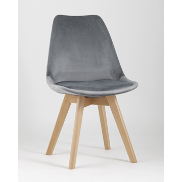 Обеденная группа стол Target 80*80, 4 стула FRANKFURT велюр серый