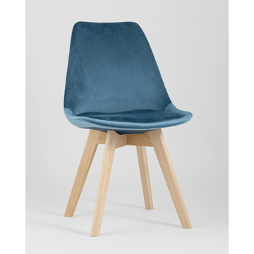 Обеденная группа стол Target 80*80, 4 стула FRANKFURT велюр синий