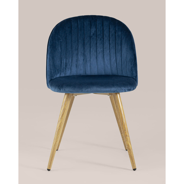 Обеденная группа стол Target 80*80, 4 стула Лион Страйпс велюр голубой