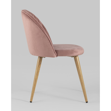 Обеденная группа стол Target 80*80, 4 стула Лион Страйпс велюр розовый